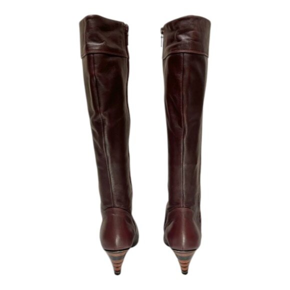 J Shoes Burgundy Wine Leather Knee-High Boot - Picture 8 of 11